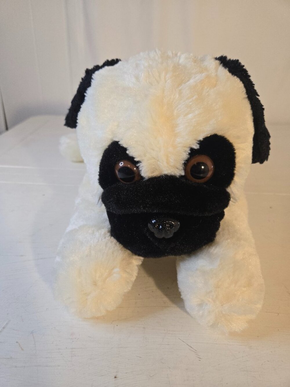 Peek A Boo Toys Pug Black and Cream Plush 15 inch